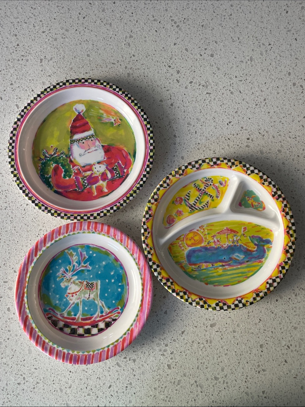 3 plastic Mackenzie- Child’s kids plates